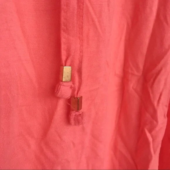 French Laundry Coral Blouse Size 14/16 Sheer Crimped ¾ Length Sleeves - Picture 4 of 10